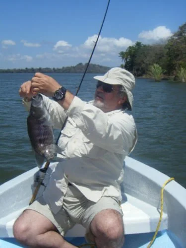 man fishing in nicaragua