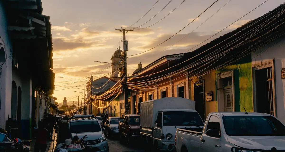 sunset in the colonial city of granada